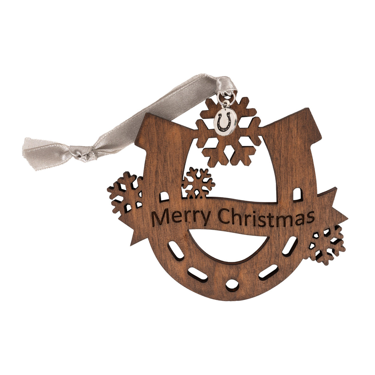 Kelley & Co. Wood Snowflake Horseshoe Ornament - 3 In.