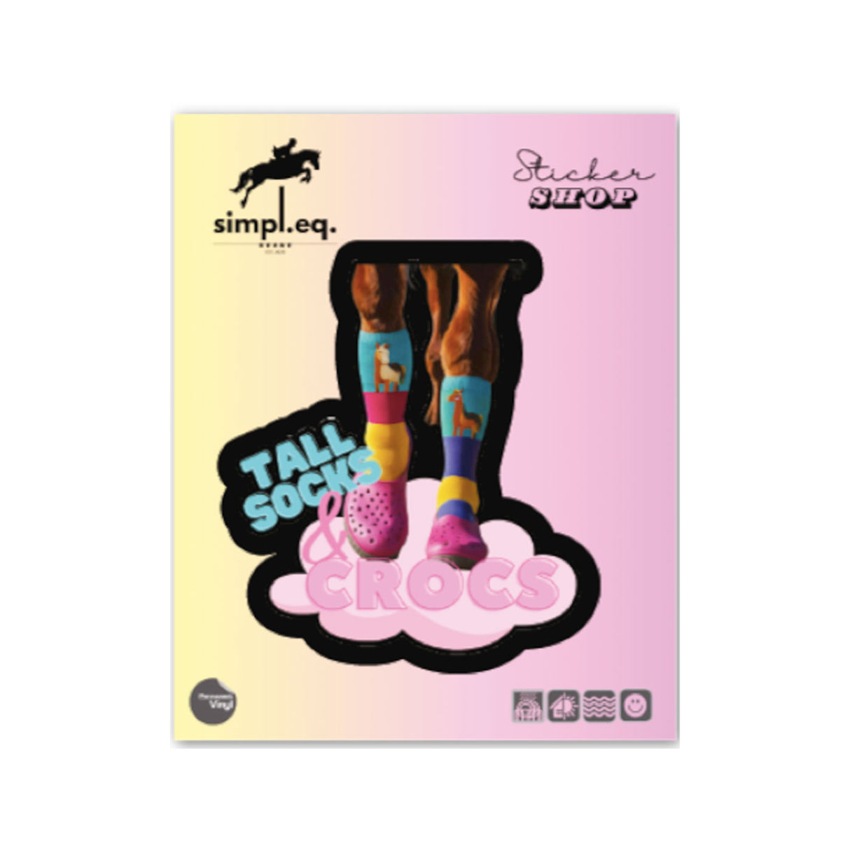 Simpl.Eq. Tall Socks & Crocs Large Sticker