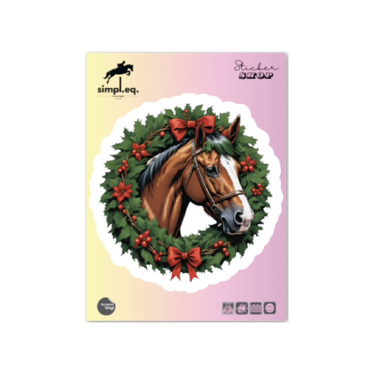 Simpl.Eq. Horse Wreath Medium Sticker