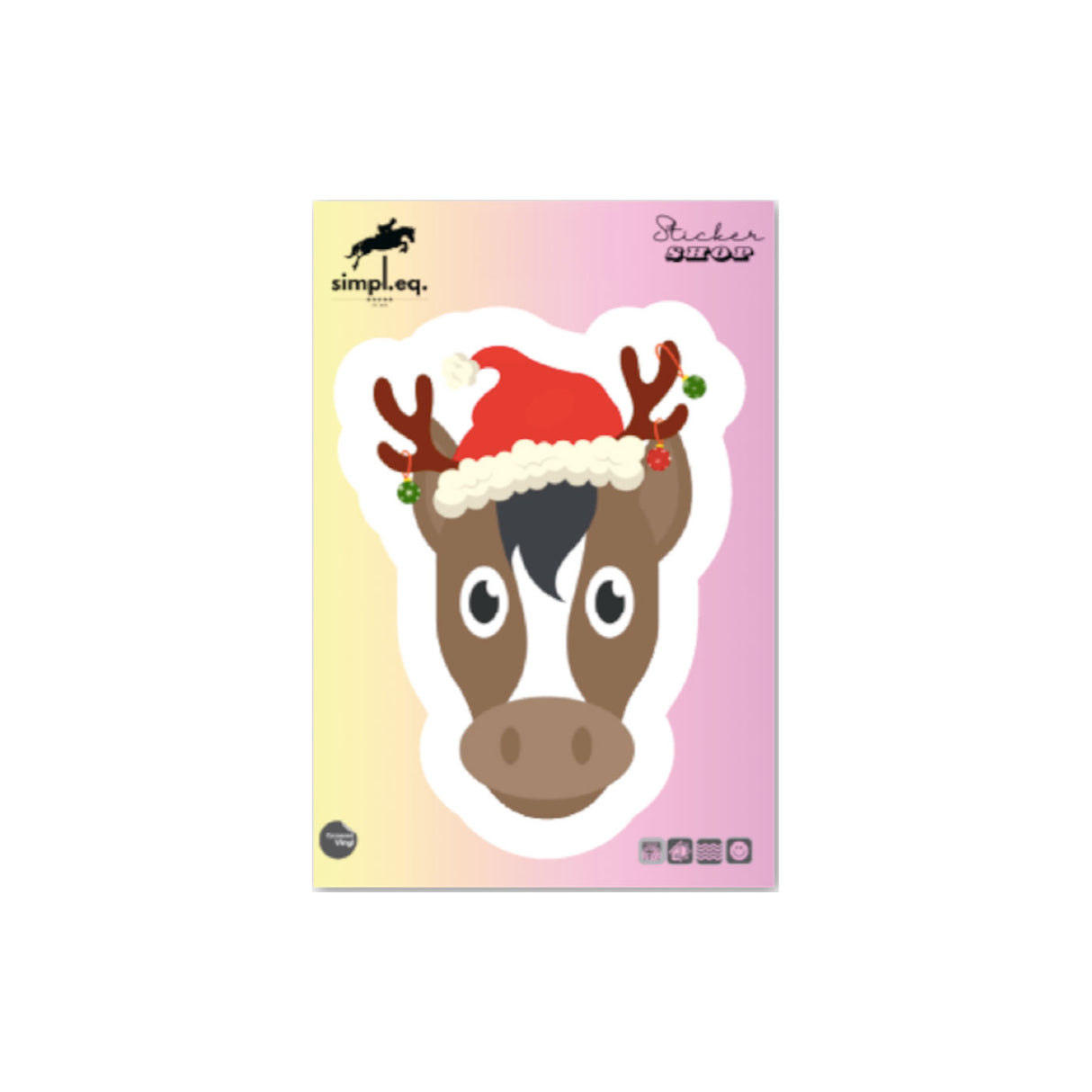 Simpl.Eq. Santa Horse Small Sticker