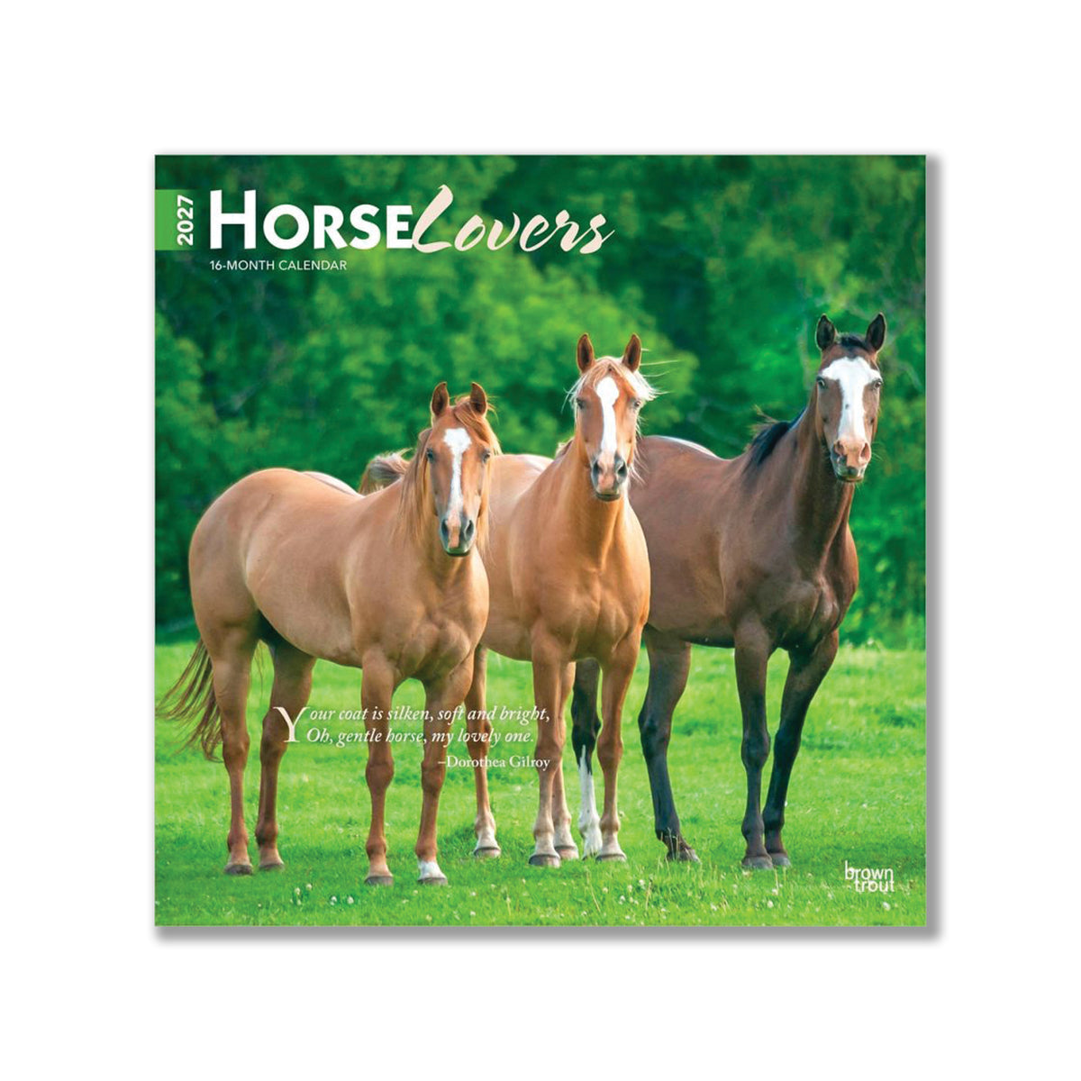 Calendrier Carré BrownTrout Amoureux des Chevaux 2027