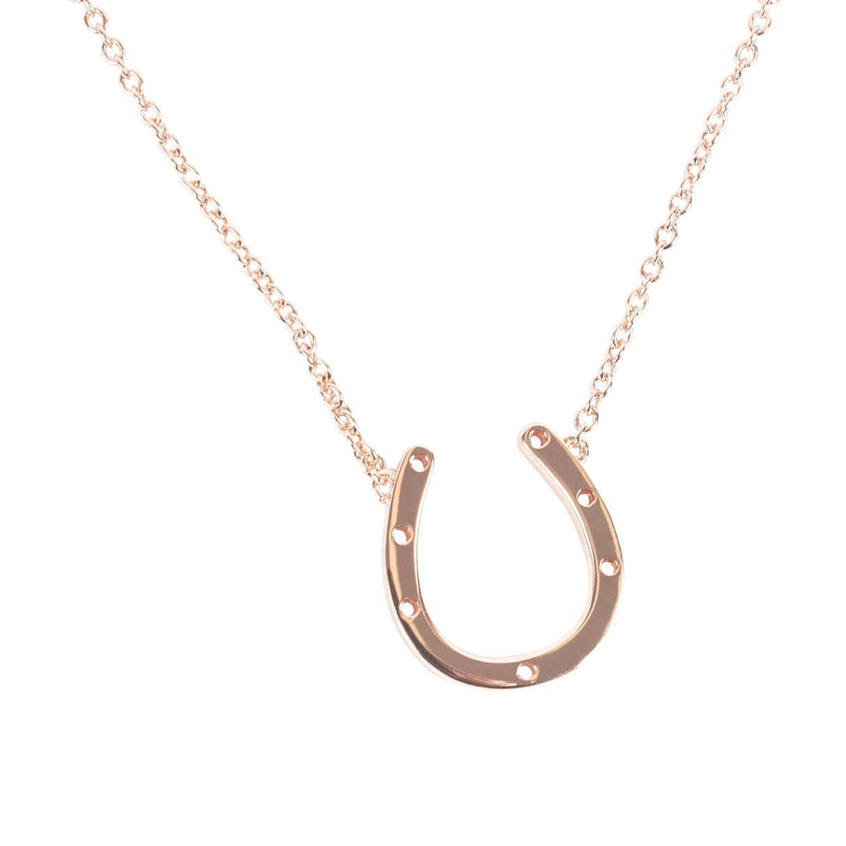 Cinto by Kelly Herd Rose Gold Horseshoe Pendant Necklace