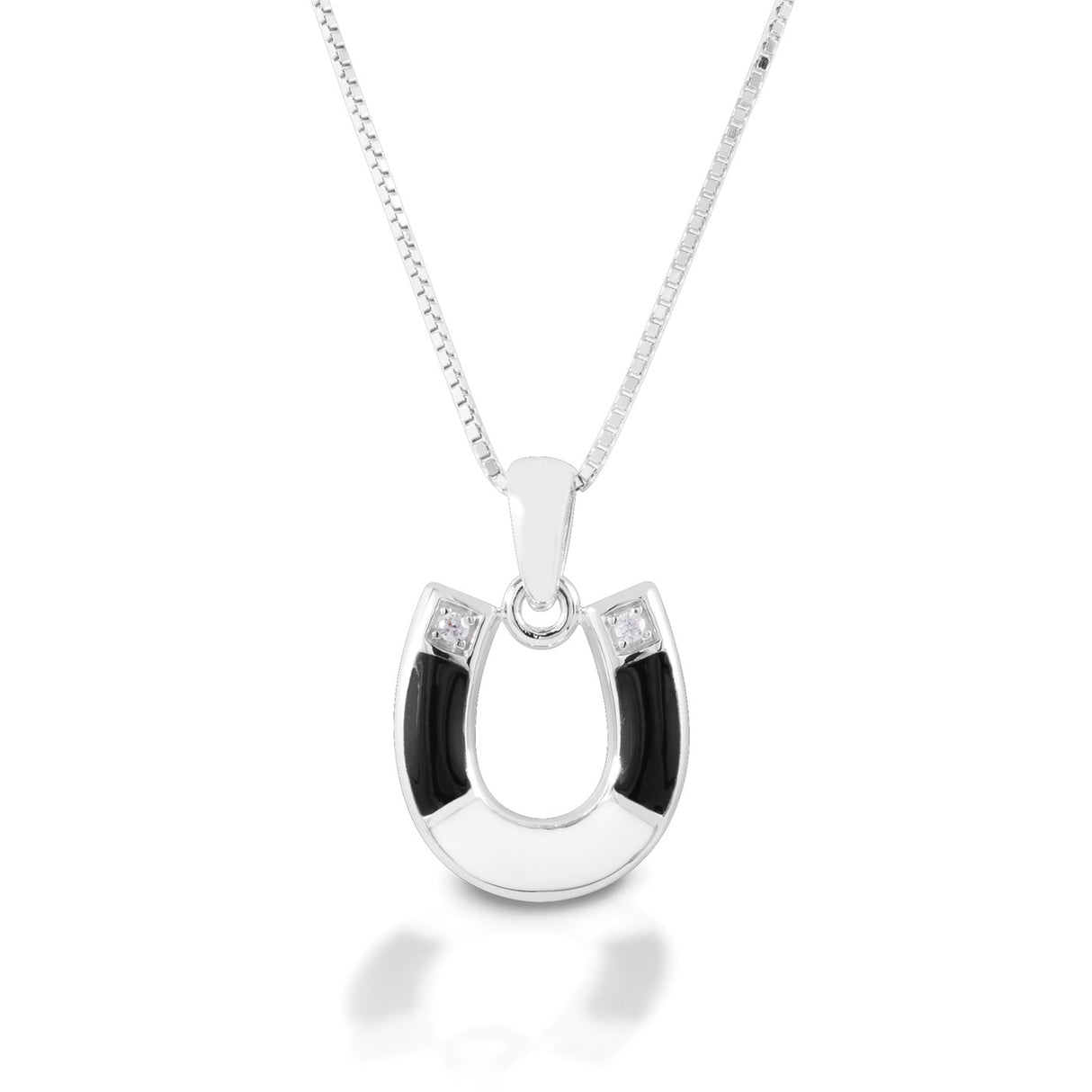 Kelly Herd Black & White Horseshoe Necklace