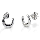 Kelly Herd - Boucles d'oreilles en forme de fer à cheval avec pierre unique