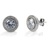 Kelly Herd Round Bezel Set Pavé Earrings