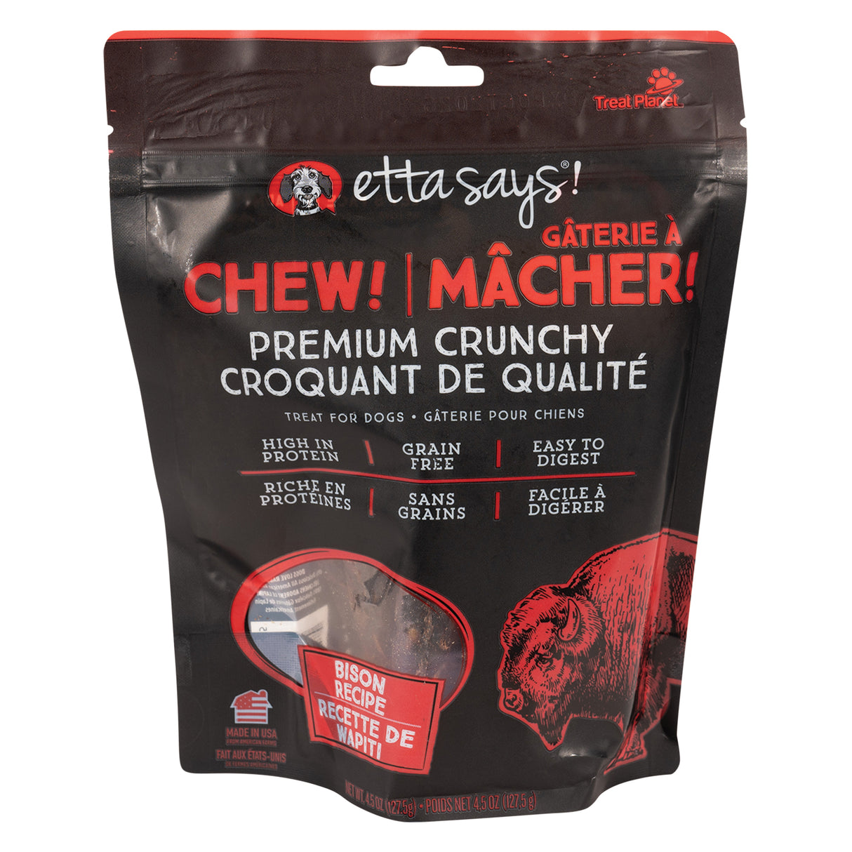 Etta Says! Crunchy Premium Buffalo Chews 4.5 oz.