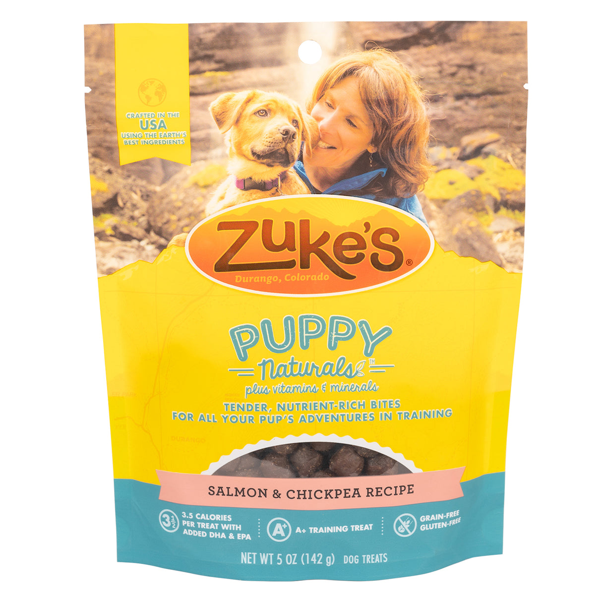 Zuke's Puppy Naturals Gâteries pour chiens au saumon et aux pois chiches 5 oz.
