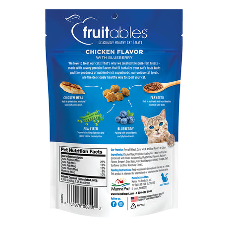 Fruitables Wildly Natural Crunchy Cat Treats Chicken & Blueberry 2.5 oz.
