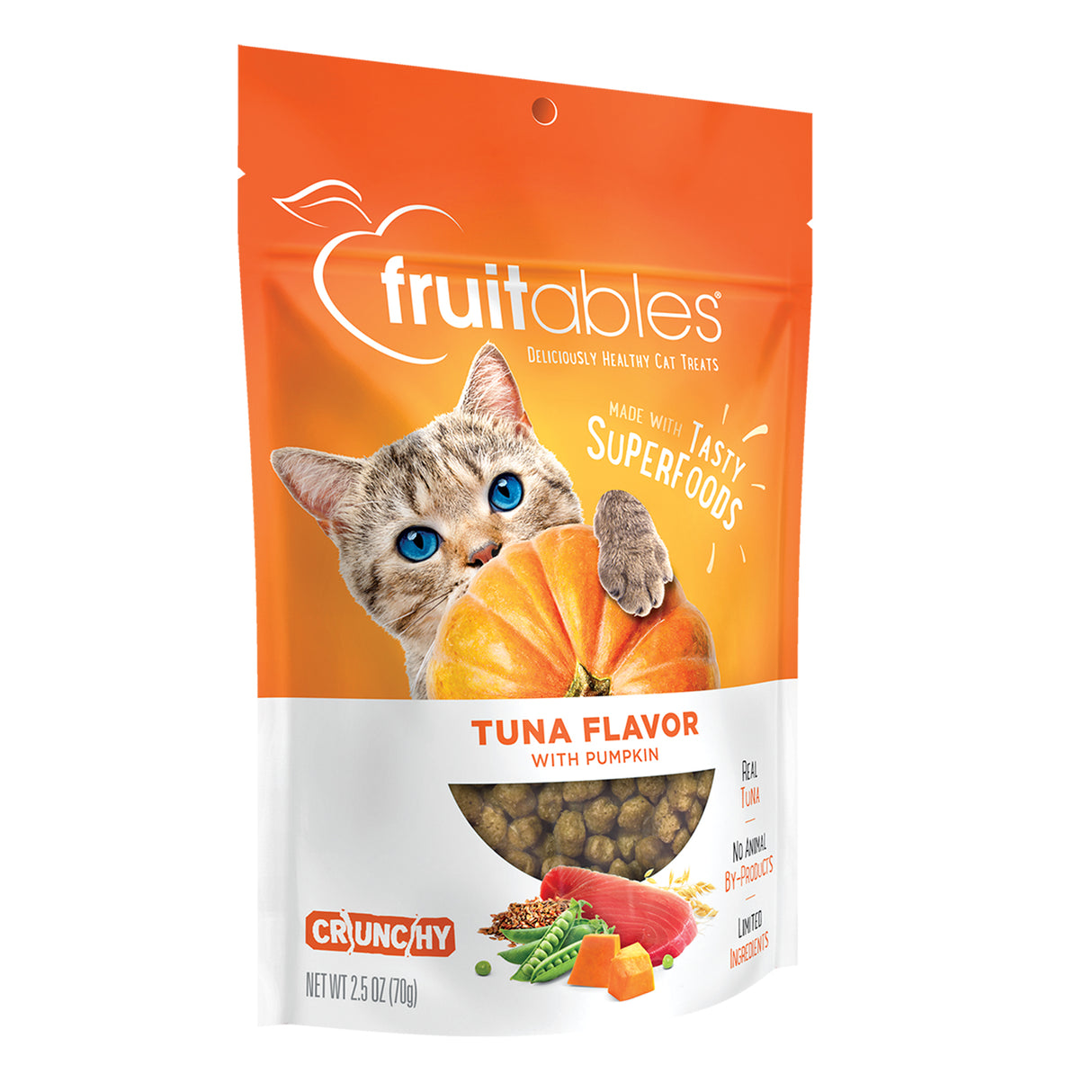 Fruitables Wildly Natural Crunchy Cat Treats Thon et citrouille 2,5 oz.
