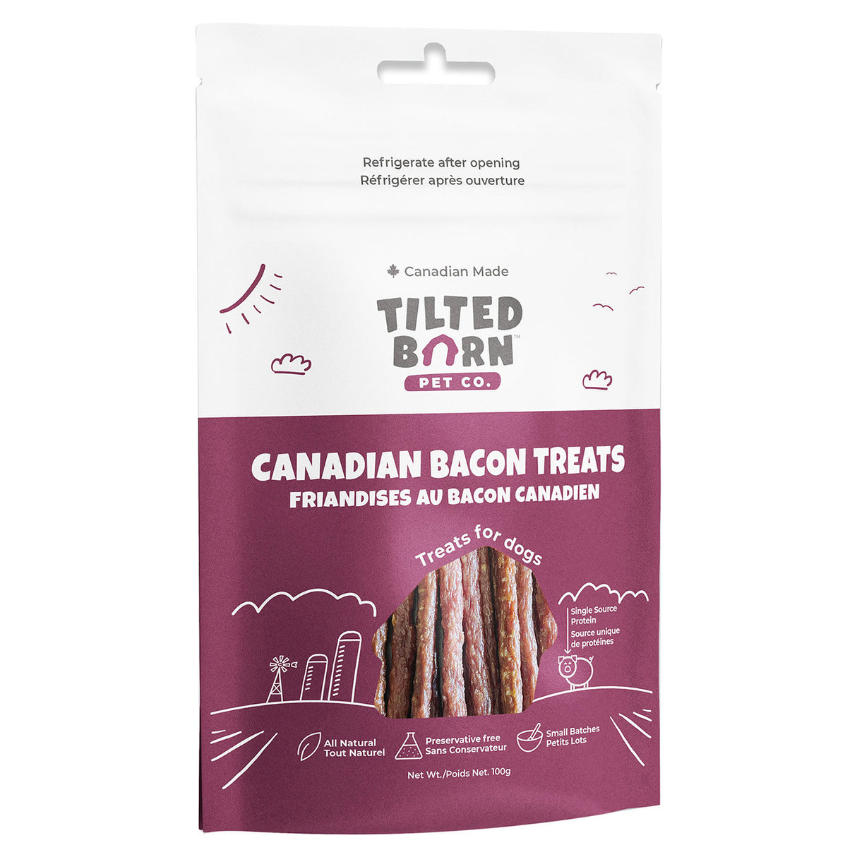Friandises au bacon canadien Tilted Barn 100 g