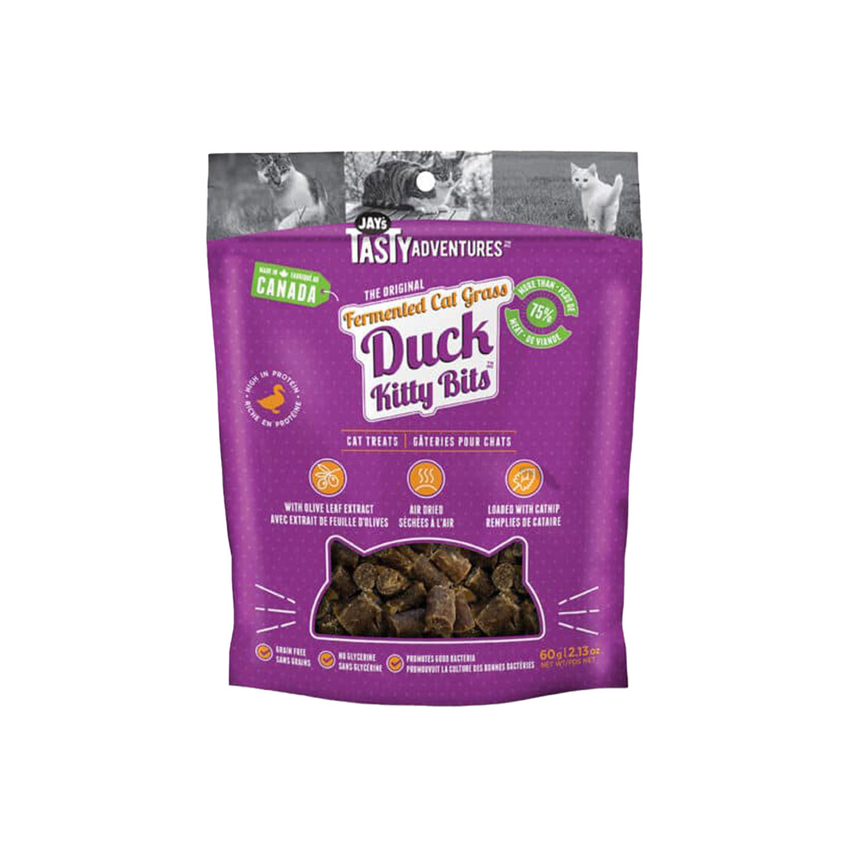 Jay's Tasty Adventures Fermented Cat Grass Duck Cat Treats 60 g