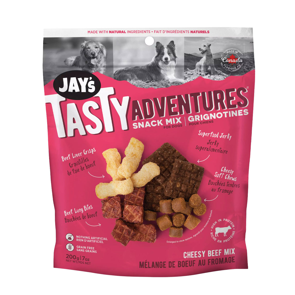 Mélange de collations au bœuf et au fromage Jay's Tasty Adventures 200 g