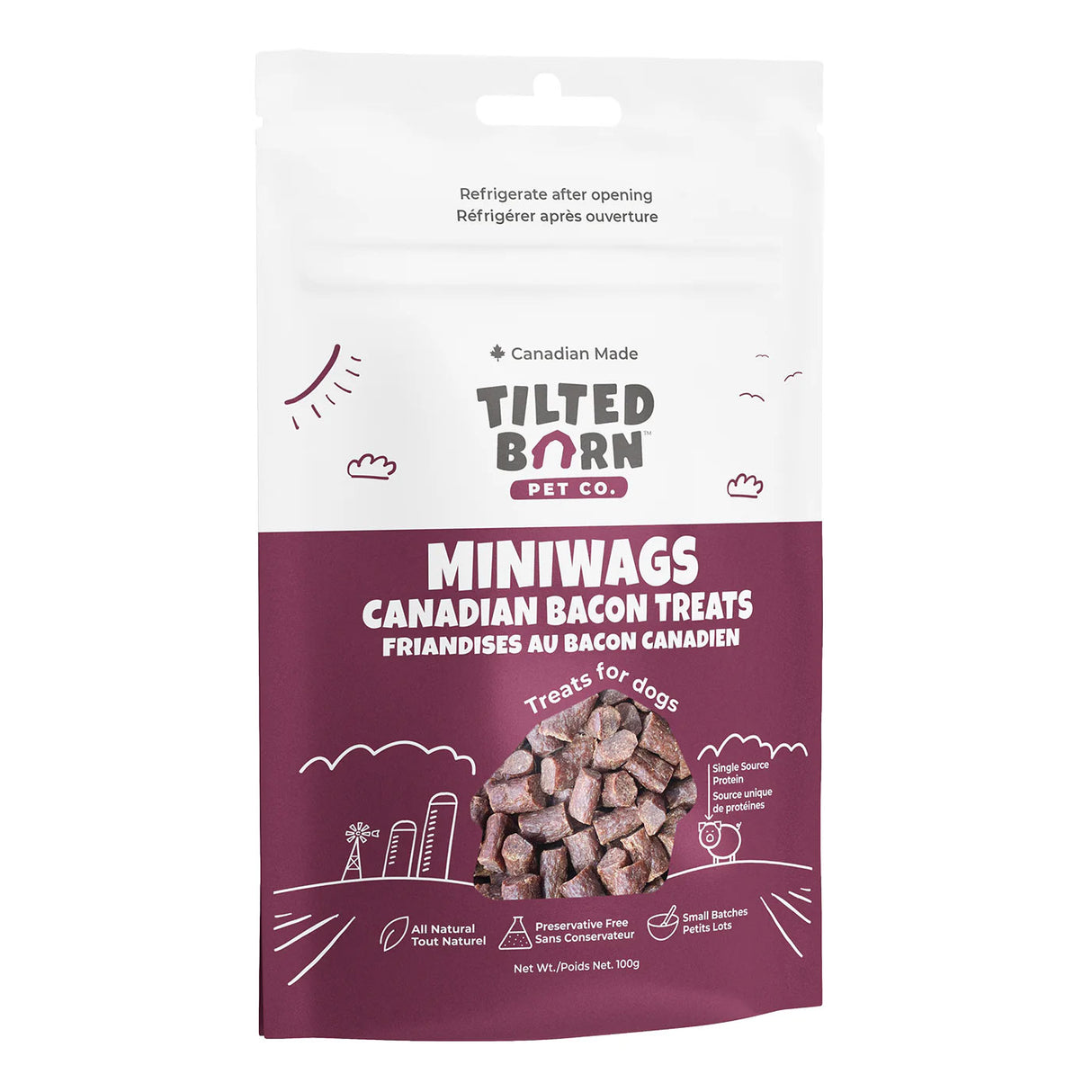 MiniWags au bacon canadien Tilted Barn 100 g