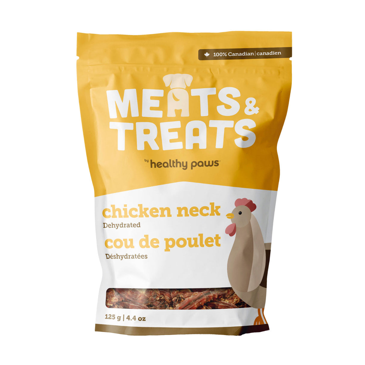 Healthy Paws Meats &amp; Treats Cou de poulet déshydraté 125 g