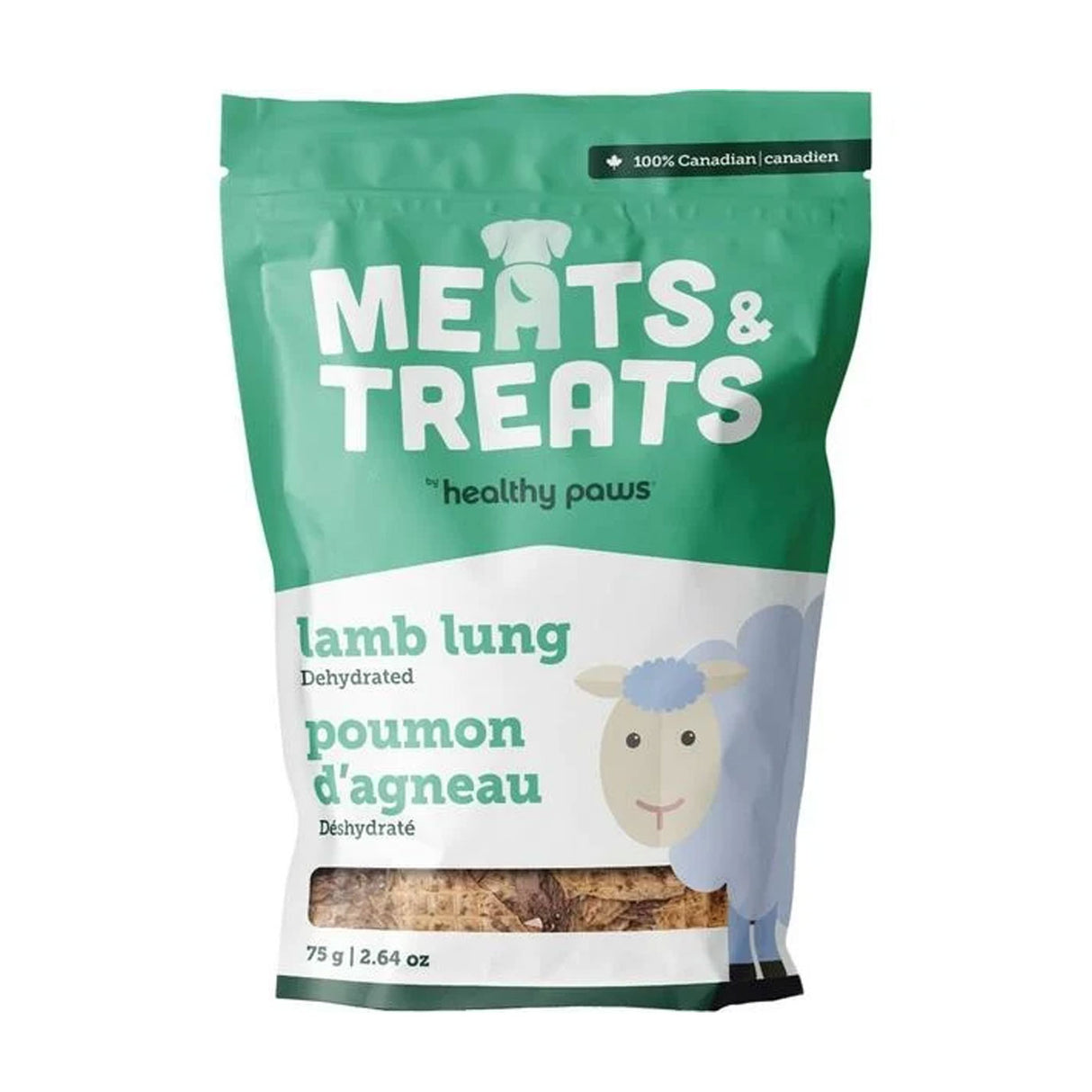 Healthy Paws Meats &amp; Treats Poumon d'agneau déshydraté 75 g