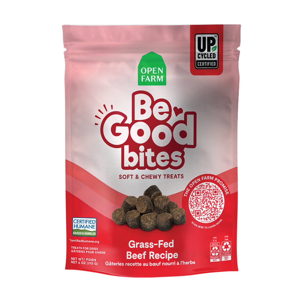 Open Farm Be Good Bites Grass-Fed Beef Recipe Soft & Chewy Dog Treats 170 g