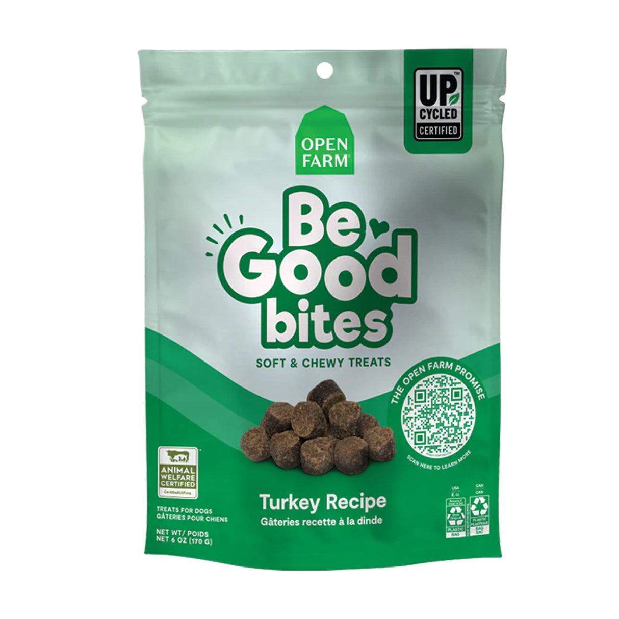 Friandises pour chiens tendres et moelleuses à la dinde Be Good Bites d'Open Farm, 170 g