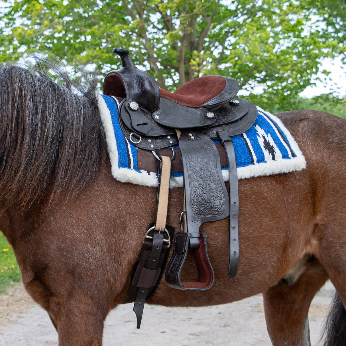 Selle de poney western en cuir Silverline