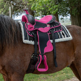 Selle synthétique pour poney western Silverline