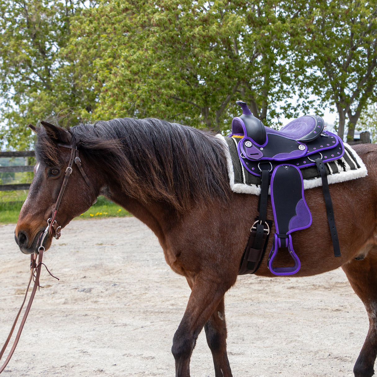 Selle synthétique pour poney western Silverline