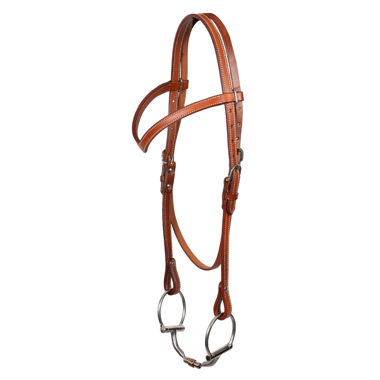 Copper Canyon Finished Leather V Browband Headstall W/ Chicago Screws