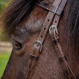 Bride à frontal pour poney Royal King, cuir lisse
