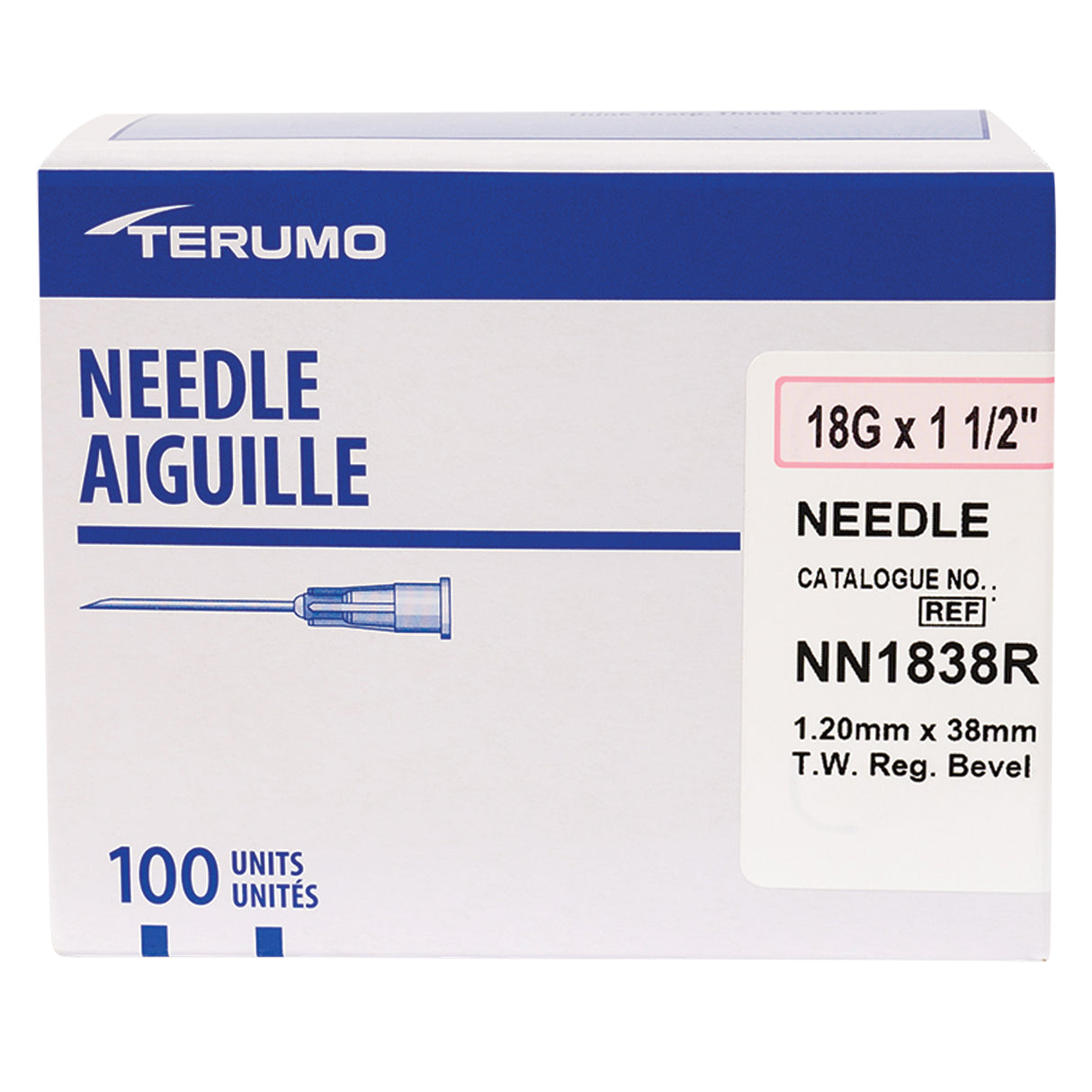 Terumo 18 Gauge X 1.5 In. Needle - Box Of 100