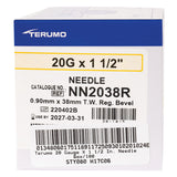 Terumo 20 Gauge X 1.5 In. Needle - Box of 100
