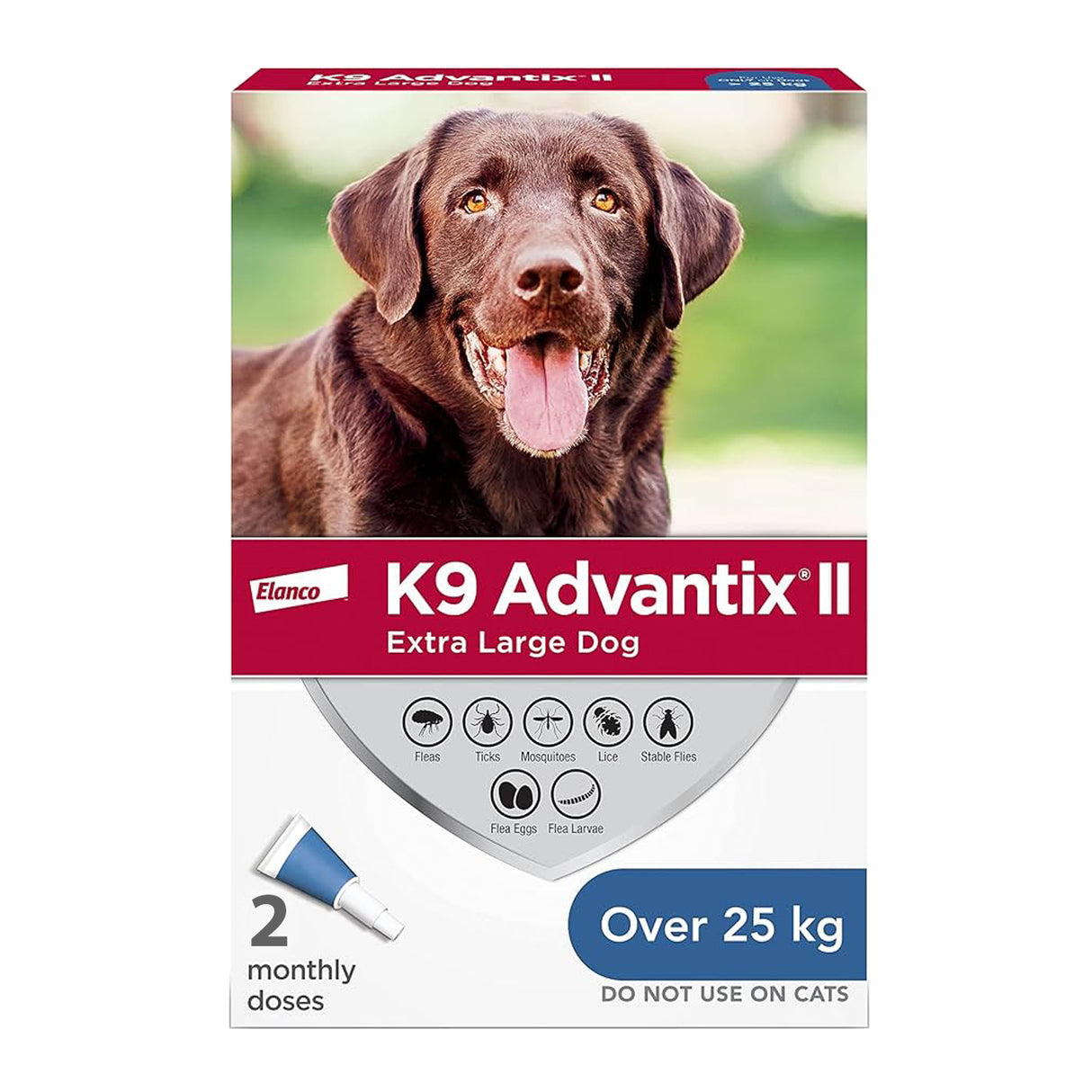 K9 Advantix II Flea & Tick Treatment for Dogs Over 25 kg - 2 Doses