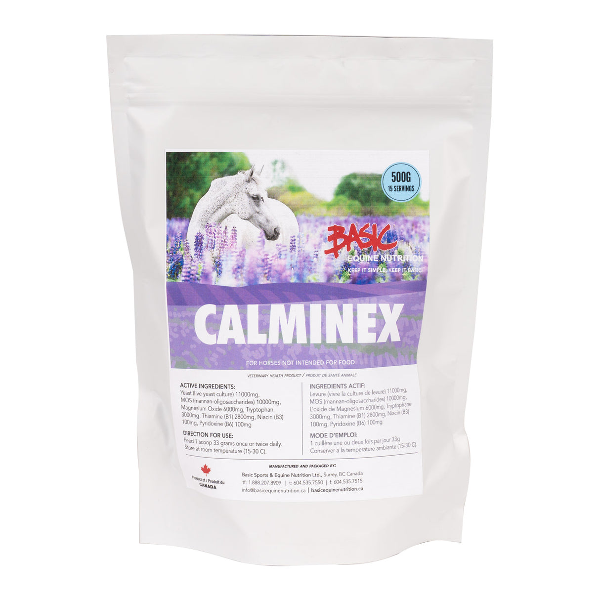 Nutrition équine de base Calminex 500 g