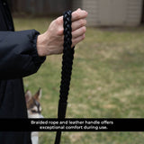 Shedrow K9 Rideau Braided Rope & Leather Leash