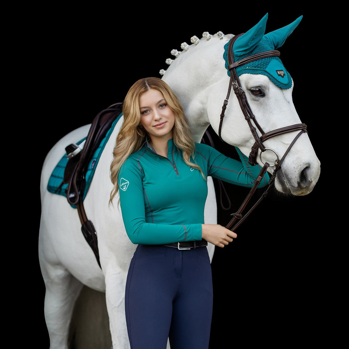 LeMieux - Sweat à capuche enfant Classique Junior Young Rider Ice blue - 7-8 ans / Bleu