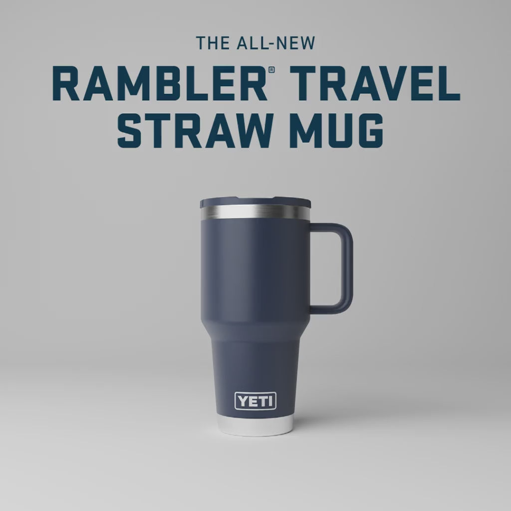 Gobelet de voyage YETI Rambler avec couvercle-paille de couleur assortie 591 mL - Texte manquant