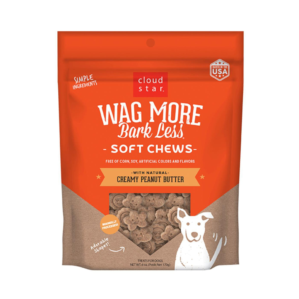 Cloud Star Wag More, Bark Less Soft & Chewy Creamy Peanut Butter 6 oz.