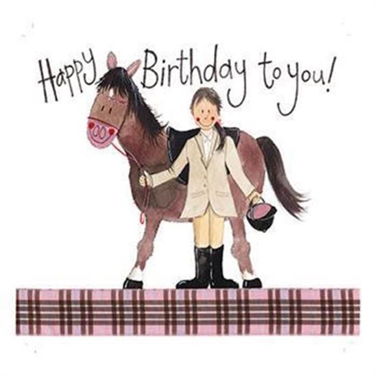 Alex Clark Girl et poney joyeux anniversaire carte de vœux