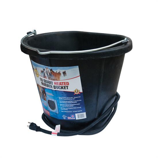 Heated Flat Back Rubber Water Bucket 18 Qt