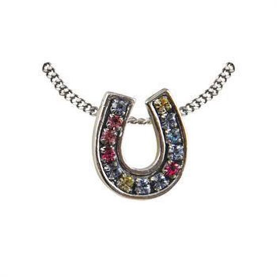 Mutlicoloured Bling Horseshoe Necklace