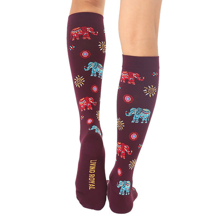 Living Royal Elephant Compression Knee High Unisex Socks