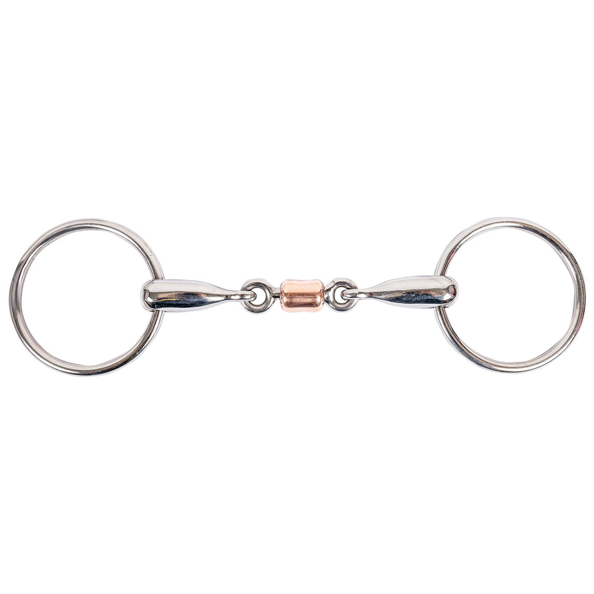 EvoEq Double Jointed Loose Ring Snaffle Bit W/ Copper Roller