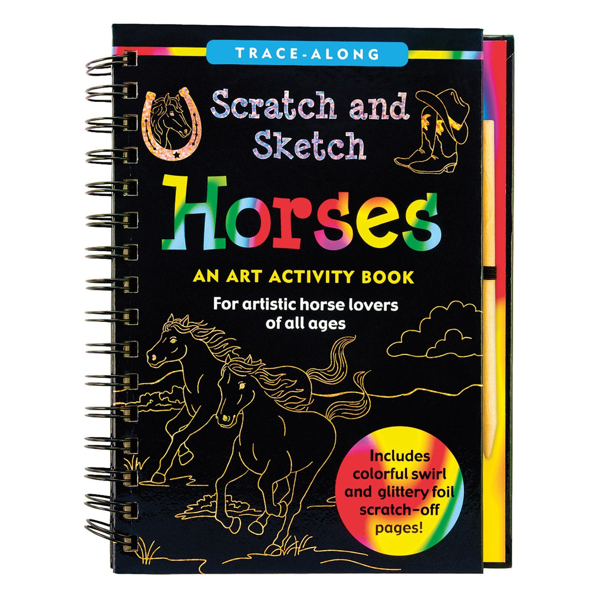 Peter Pauper Press Horses Scratch & Sketch Activity Book