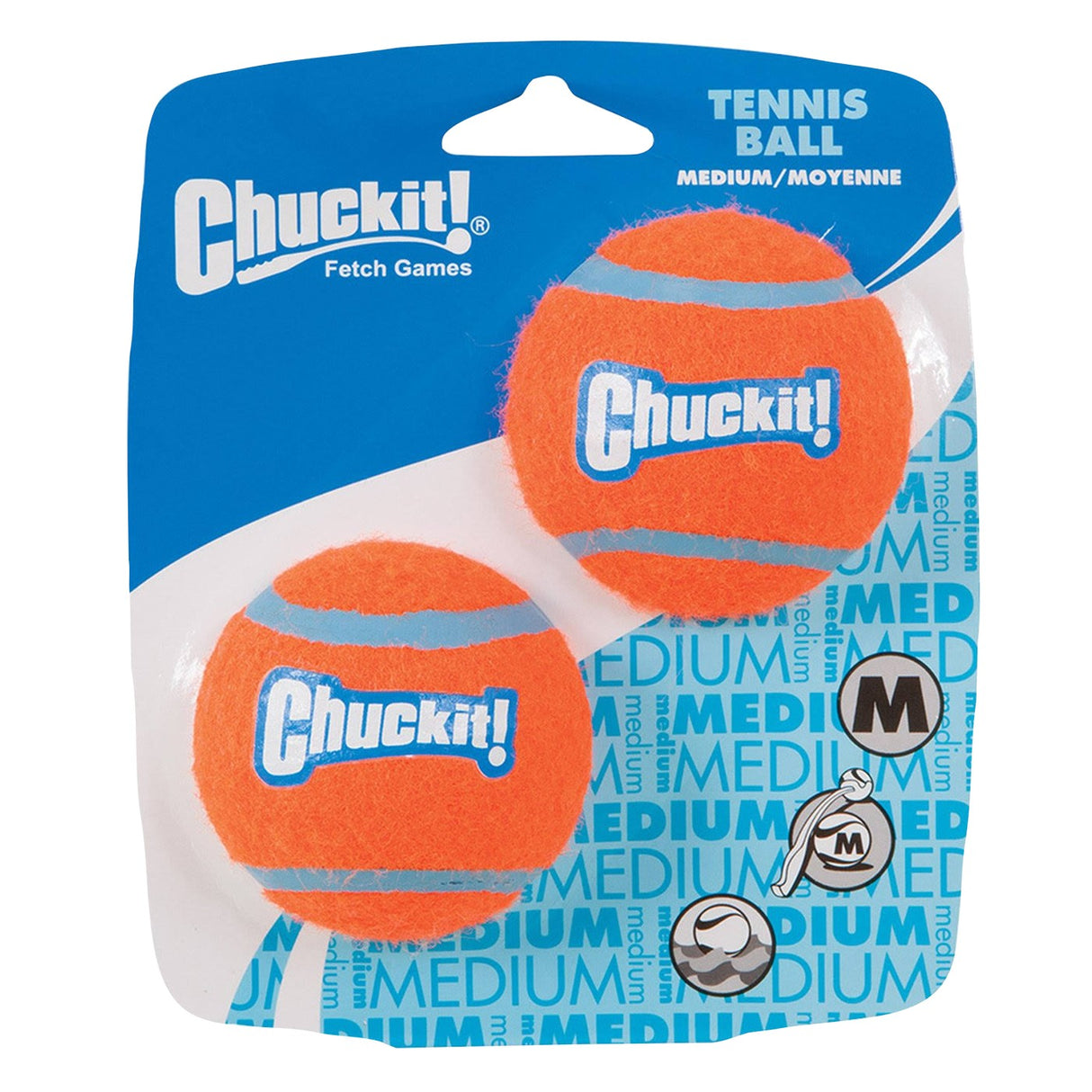 Chuck It Balle de Tennis Moyenne - Paquet de 2