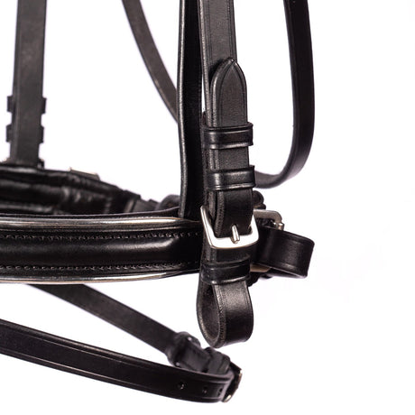 FFE Crystal V Silver Piping Dressage Snaffle Bridle