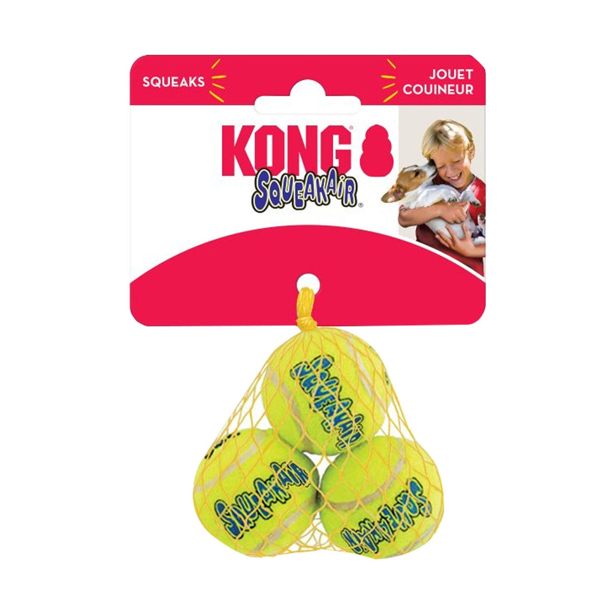 Kong Airdog SqueakAir Ball Extra Petit - Paquet de 3
