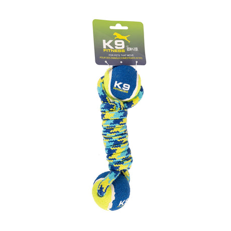 K9 Fitness by Zeus Double Tennis Ball Rope Dumbbell