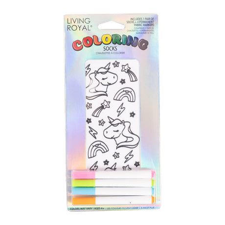 Chaussettes à colorier Living Royal Unicorn Galaxy