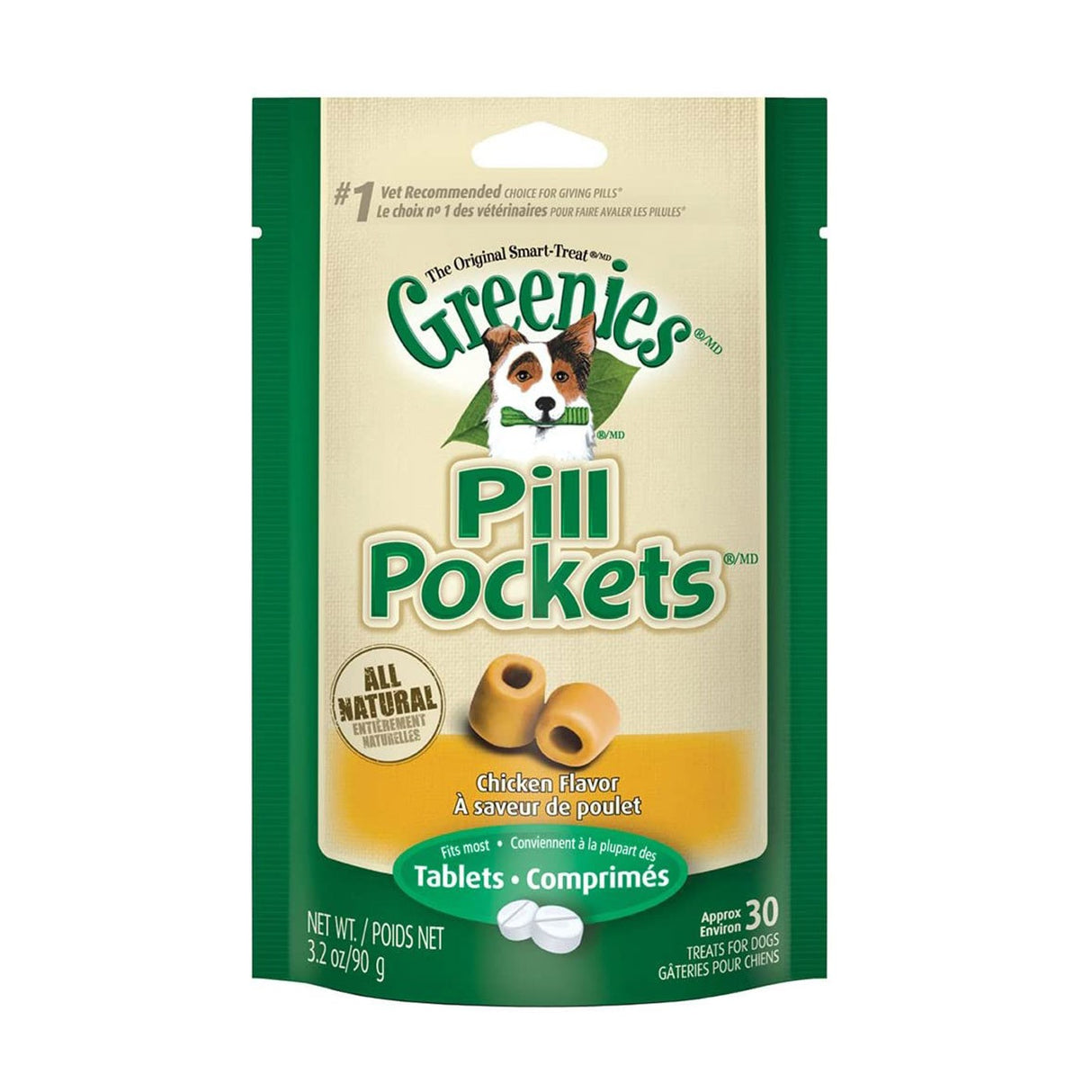Greenies Pill Pockets Petits chiens Poulet 3,2 oz.