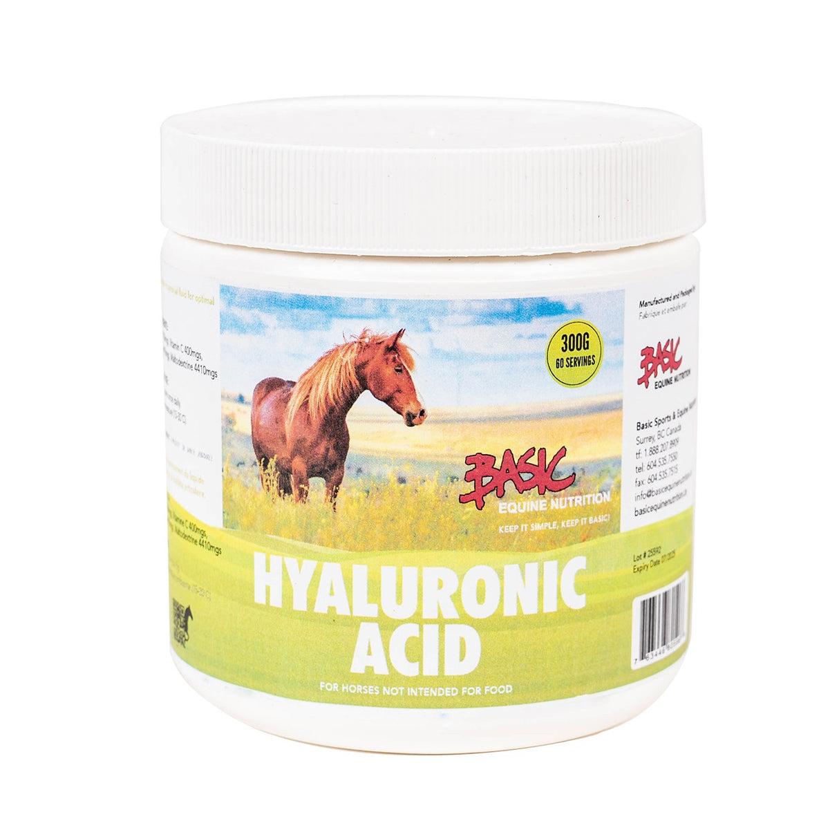 Basic Equine Nutrition Acide Hyaluronique 99% 300 g