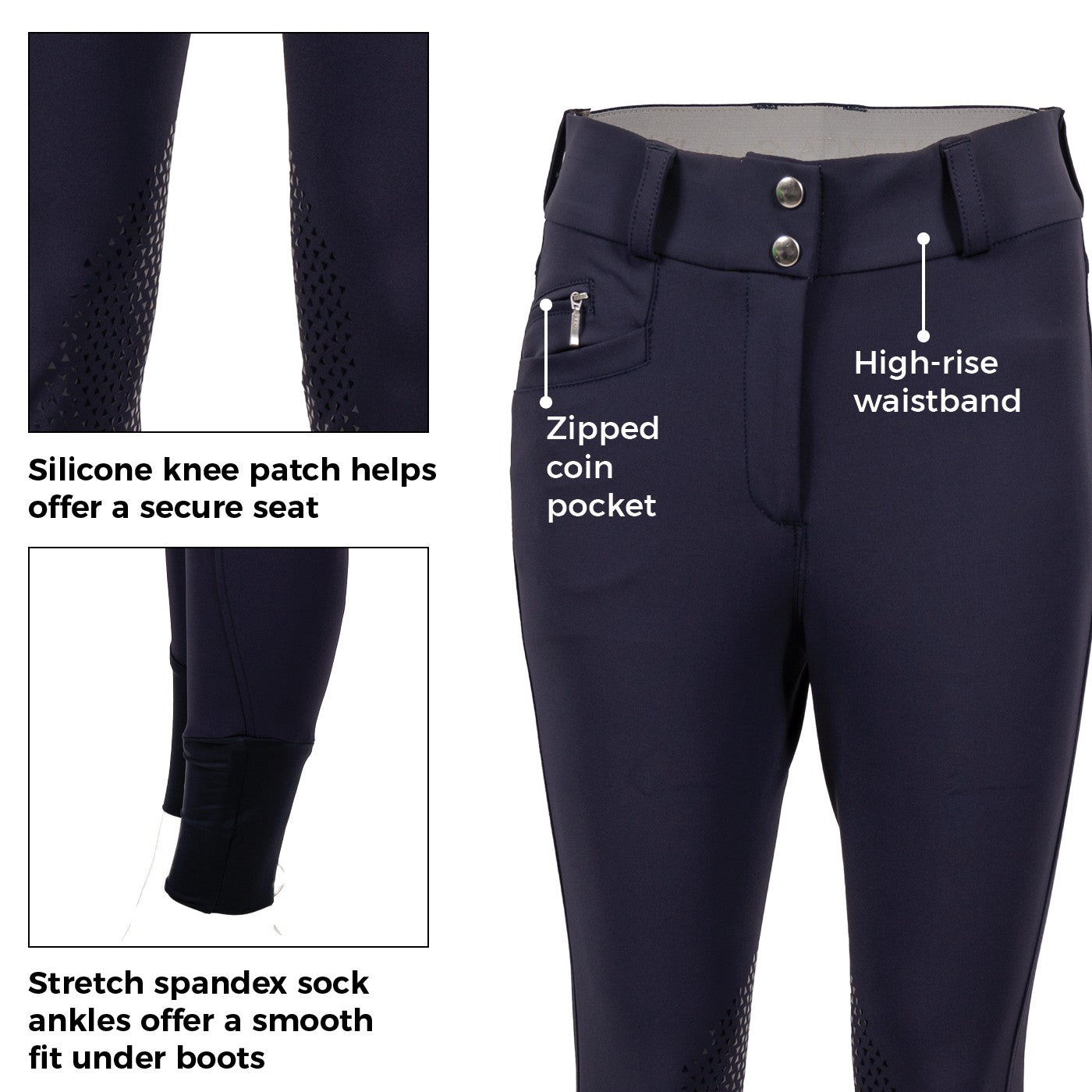 Pantalon D'équitation Slim Fit Extensible - Patchwork Décontracté Pour Sports équestres Et Plein Air - 8