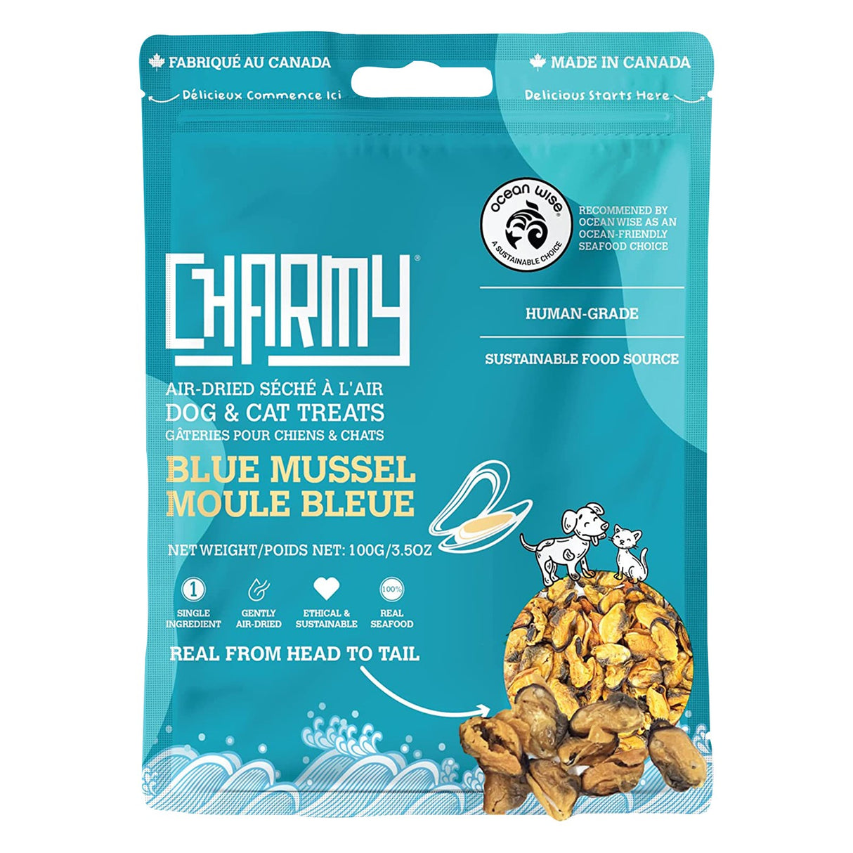 Charmy Moule Bleue Friandises pour Chiens 100 g
